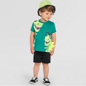 Boy's Dinosaur Print Two Piece Casual Outing