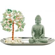 7 Chakra Crystal Tree Healing Stones and Yoga Statues