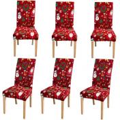 6 Stretch Removable Xmas Chair Seat Covers