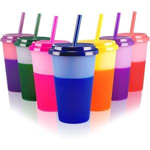 Color Changing Cups Tumblers with Lids & Straws