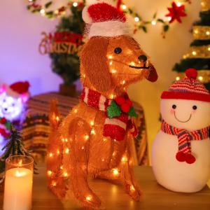 Christmas Dog Lighted Display
