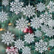 36 Pack Christmas Ornaments Snowflakes Decorations