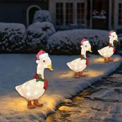 Christmas Garden Lighting Duck With Scarf