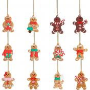 12PCS Christmas Gingerbread Ornaments