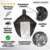 Universal Wind & Waterproof Full Body Wheelchair Hooded Poncho Cover