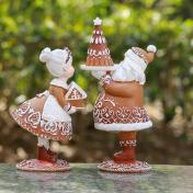 Gingerbread Mr,Santa and Mrs.Santa Christmas Collectible Figurines