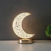 Moon Shaped Desk Table Lamp with Metal Base