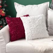 2PCS Decorative Romantic Stereo Chiffon Rose Flower Pillow Cover