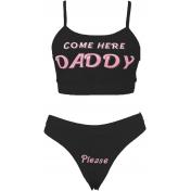 Come Here Daddy Please Strappy Lingerie Set