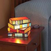 Stacked Books Glass Lamp