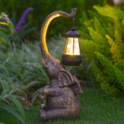 Outdoor Solar Elephant Light Decor Figurine Statue