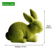 Artificial Plant Green Flocking Bunny