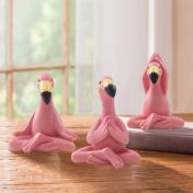 Set of 3pcs Yoga Flamingo Figurines