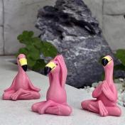 Set of 3pcs Yoga Flamingo Figurines