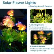 Solar Outdoor Lights with Glowing Flowers & Stems