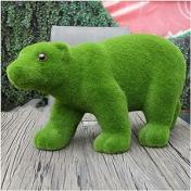 Artificial Green Flocked Moss Furry Animal Figurine