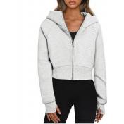 Women Hoodies Fleece Lined Full Zipper Sweatshirts