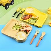 Children's Cartoon Racing Dinner Plate Fork Spoon Set