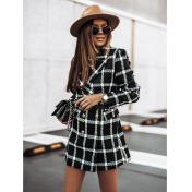 Women Winter and Autumn Plaid Casual Coats