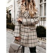 Women Winter and Autumn Plaid Casual Coats