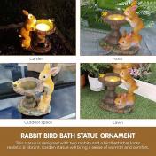 Solar Rabbit Bird Bath for Garden