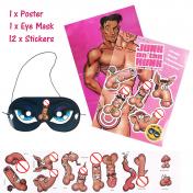 Pin Stick The Junk On The Hunk Hens Night Party Game