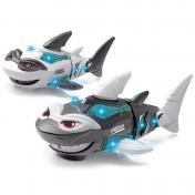 Electric Universal Wheel Tail Shake Robot Shark Toy with Lighting Music