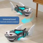 Electric Universal Wheel Tail Shake Robot Shark Toy with Lighting Music