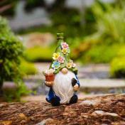 Solar Garden Gnomes with Firework Deco