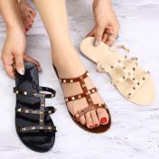 Women Studded Jelly Flats Sandals