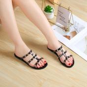 Women Studded Jelly Flats Sandals
