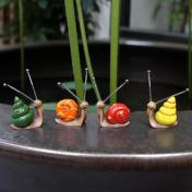 4 Pcs Miniature Snail Figurines