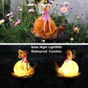 Resin Fairy Snail Statue Flower Fairy Decorations