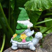Outdoor Gnome Statue Sculptures with Solar Lights