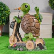 Solar Garden Statue Turtles Figurine