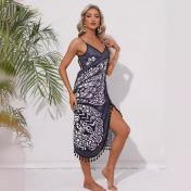 Womens Butterfly Swimsiut Cover Up Striped Beachwear Wrap Dress