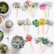 15PACK Funny Wooden Plant Markers for Succulent Flowers Greenery Plants