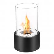 Smokeless Fire Pit with Cylinder Glass Fireplace Bowl Table Top Decor