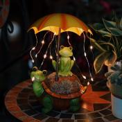 Solar Garden Frog Statue