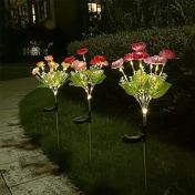 Solar Power Artificial Snow Lotus Flowers Landscape Light