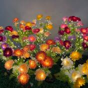 Solar Power Artificial Snow Lotus Flowers Landscape Light