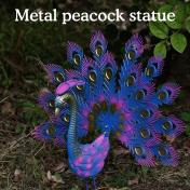 Metal Peacock Statues Standing Posture Peacock Figurine Decorative