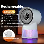Rechargeable Bladeless Table Fan with Makeup Mirror and LED Lights