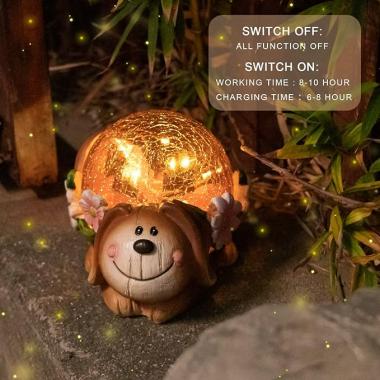 Resin Outdoor Figurine Glass Solar Lights