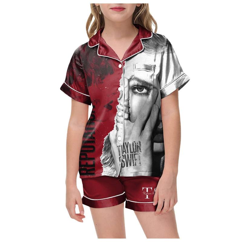 Taylor Swift Inspired Button-Down 2PCS Sleepwear Set