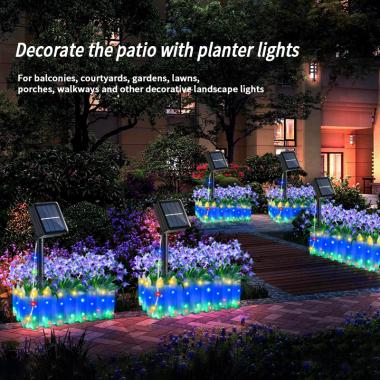 Solar Power Lighting Flowerpot Garden Landscape Lamp