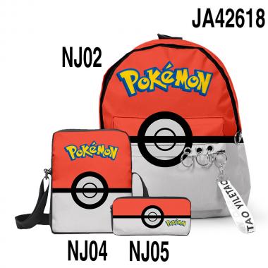 Pokemon Inspired 3PCS Backpack Set