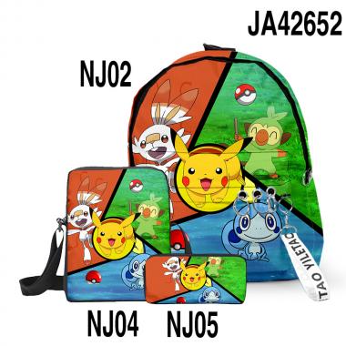 Pokemon Inspired 3PCS Backpack Set