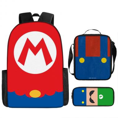 Super Mario Inspired 3PCS Backpack Set