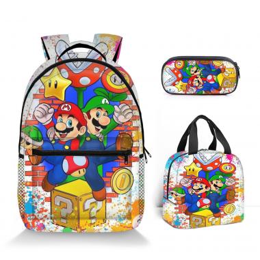 Super Mario Inspired 3PCS Backpack Set